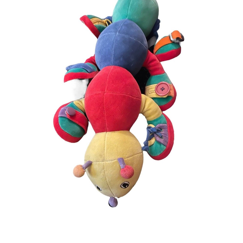 Aurora Baby Caterpillar Learning Plush Squeak Lovey Rattle Crinkle  Sound 18"